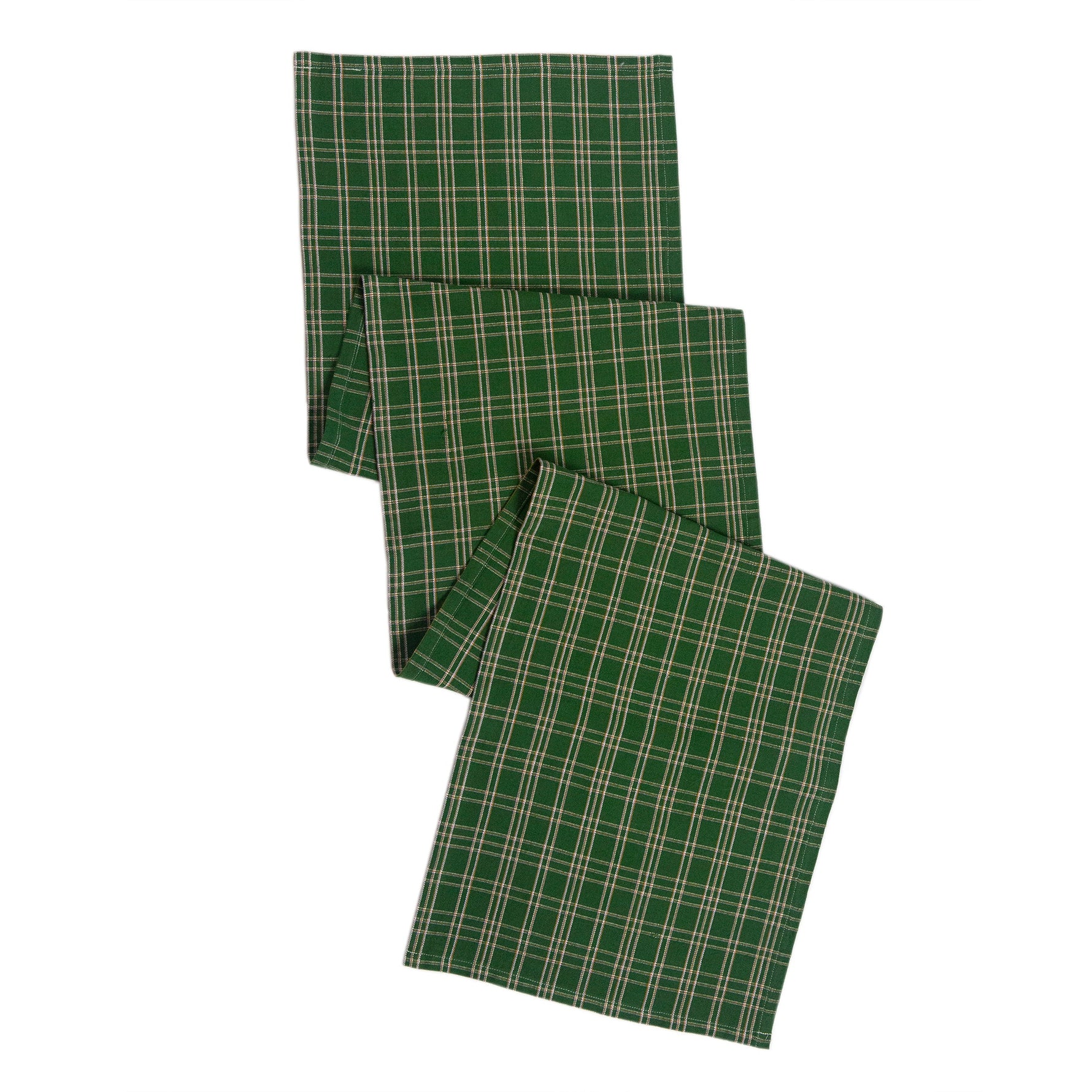 Chiapas Plaid Forest Green Table Runner