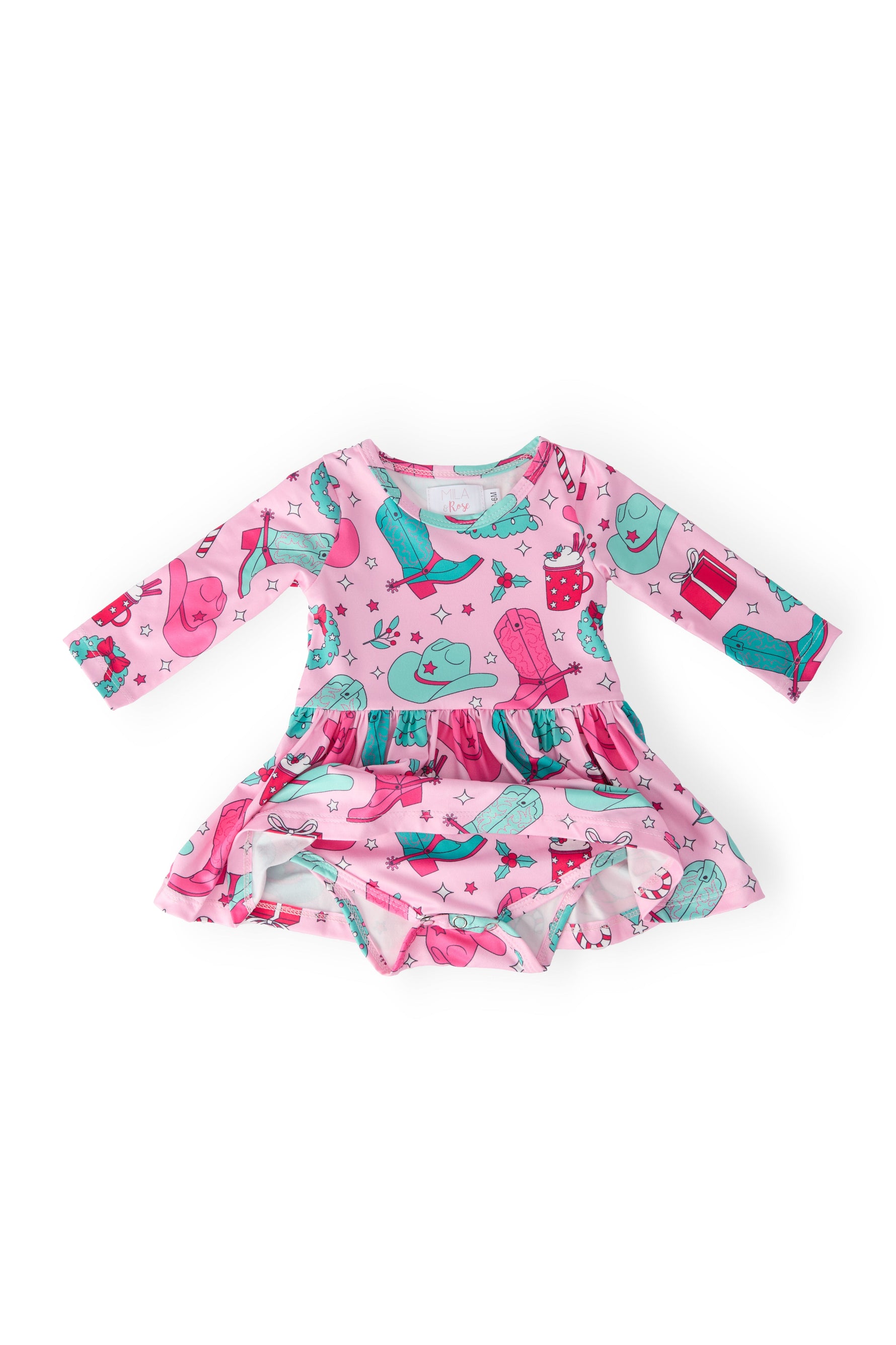 Christmas Cowgirl L/S Twirl Bodysuit