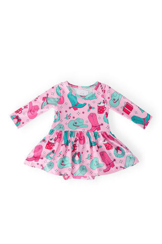 Christmas Cowgirl L/S Twirl Bodysuit - By Baano