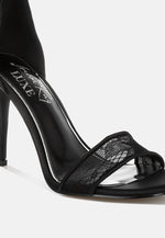 Delancy Bow Detail Lace Stiletto Sandals