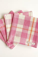 Abigail Bubblegum and Peach Plaid Coasters