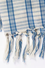 Coco Plaid Towel in Natural Indigo