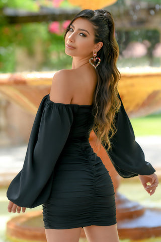 Rhea Mini Dress -Black - By Baano