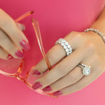 Evelyn Eternity Ring in Silver - Bold and Beautiful Attention Grabber!