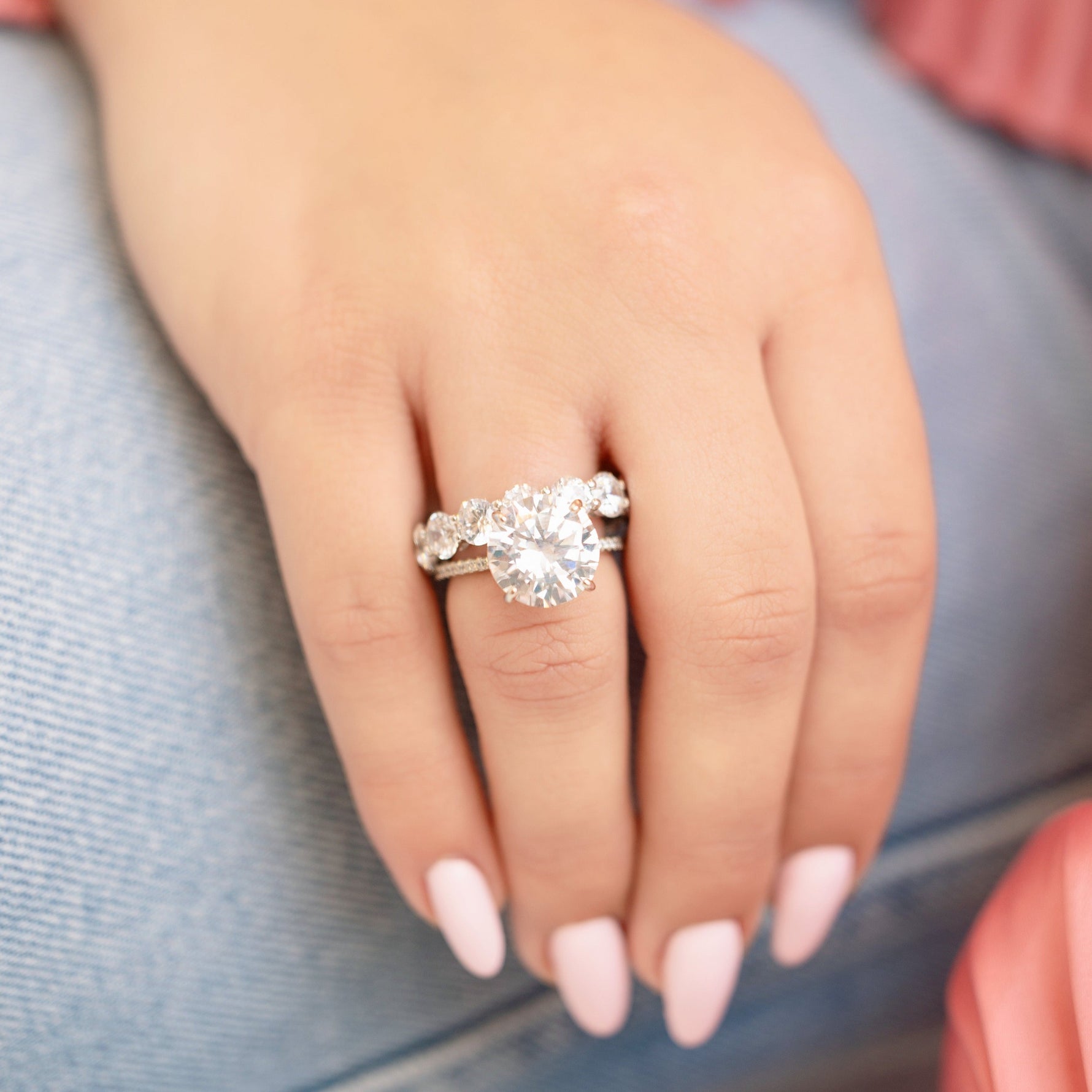 Evelyn Eternity Ring in Silver - Bold and Beautiful Attention Grabber!