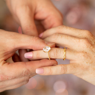 Miley Engagement Ring Set in Gold - Demi-Fine, Fully Fabulous Set