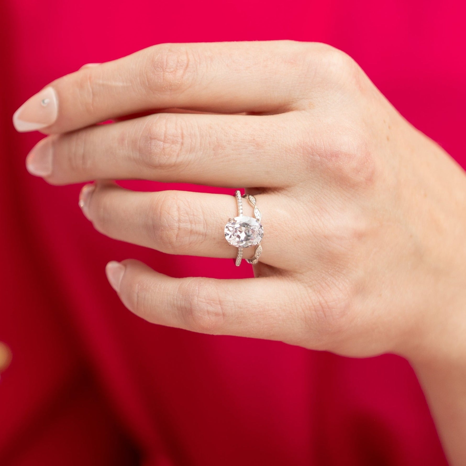 Miley Engagement Ring Set in Silver - Demi-Fine, Fully Fabulous Set