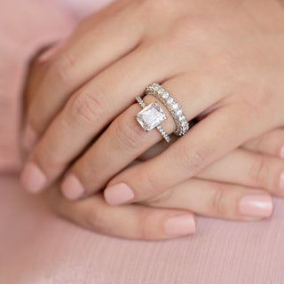 Jasmine Eternity Ring in Silver - Triple the Glamour