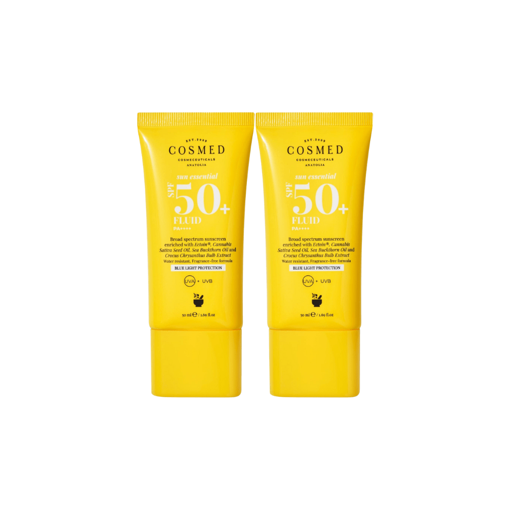 Cosmed Sun Essential Fluid SPF 50 Face Sunscreen for All Skin Types Next Generation Filters 50 ml 2 Pack Chivela