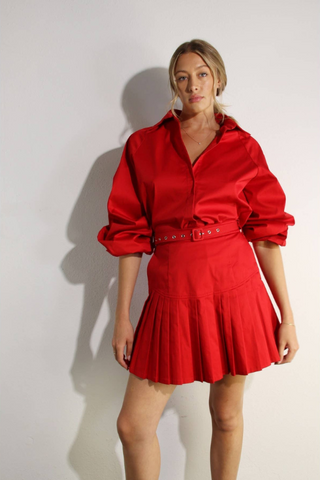 Passion in Paris Bubble Sleeve Skirt Set - By Baano