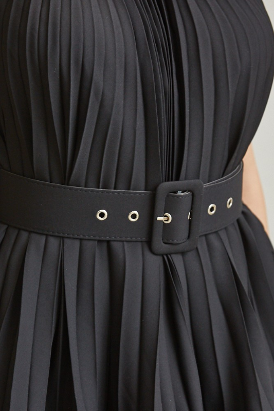 Midnight in Monaco Chiffon Pleated Pant Set - By Baano