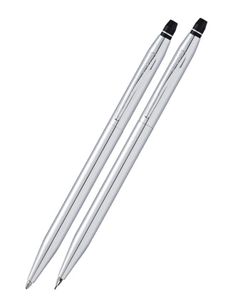 Click™ Chrome Ballpoint Pen and Pencil Gift Set - By Baano