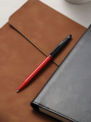 Click™ Tuxedo Satin Metallic Red Ballpoint Pen - By Baano