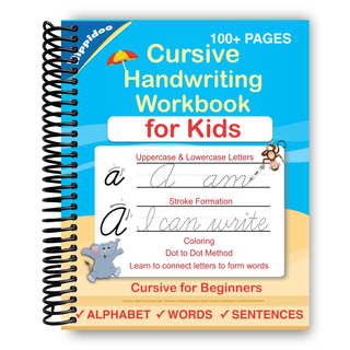 Cursive Handwriting Workbook For Kids: Cursive for beginners workbook (Spiral Bound) - By Baano