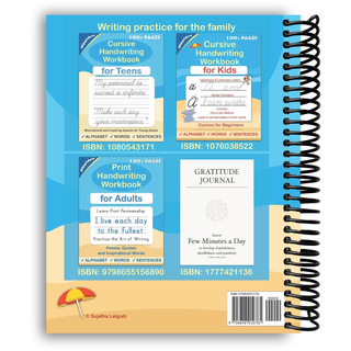 Cursive Handwriting Workbook for Adults (Spiral Bound) - By Baano