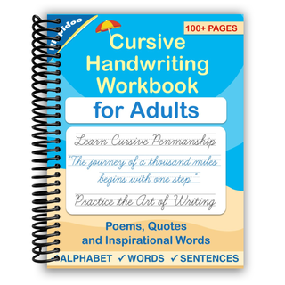 Cursive Handwriting Workbook for Adults (Spiral Bound) - By Baano