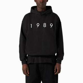 1989 Logo black cotton hoodie - By Baano