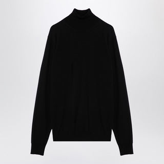 Black Wool Turtleneck Sweater - By Baano