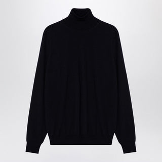 Blue Wool Turtleneck Sweater - By Baano
