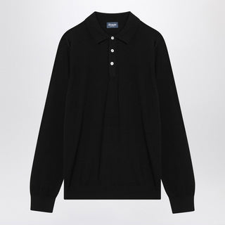 Black Cotton Polo Shirt