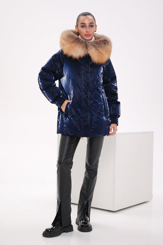 Genuine Red Fox Premium Down Fill Vinyl Parka - By Baano