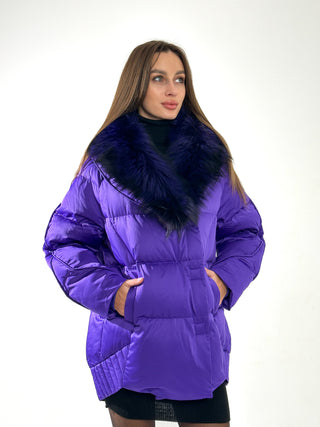 Genuine Silver Fox Premium Down Fill Coat - By Baano