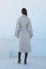 Classic Brushed Cashmere Wool Blend Overcoat in Beige