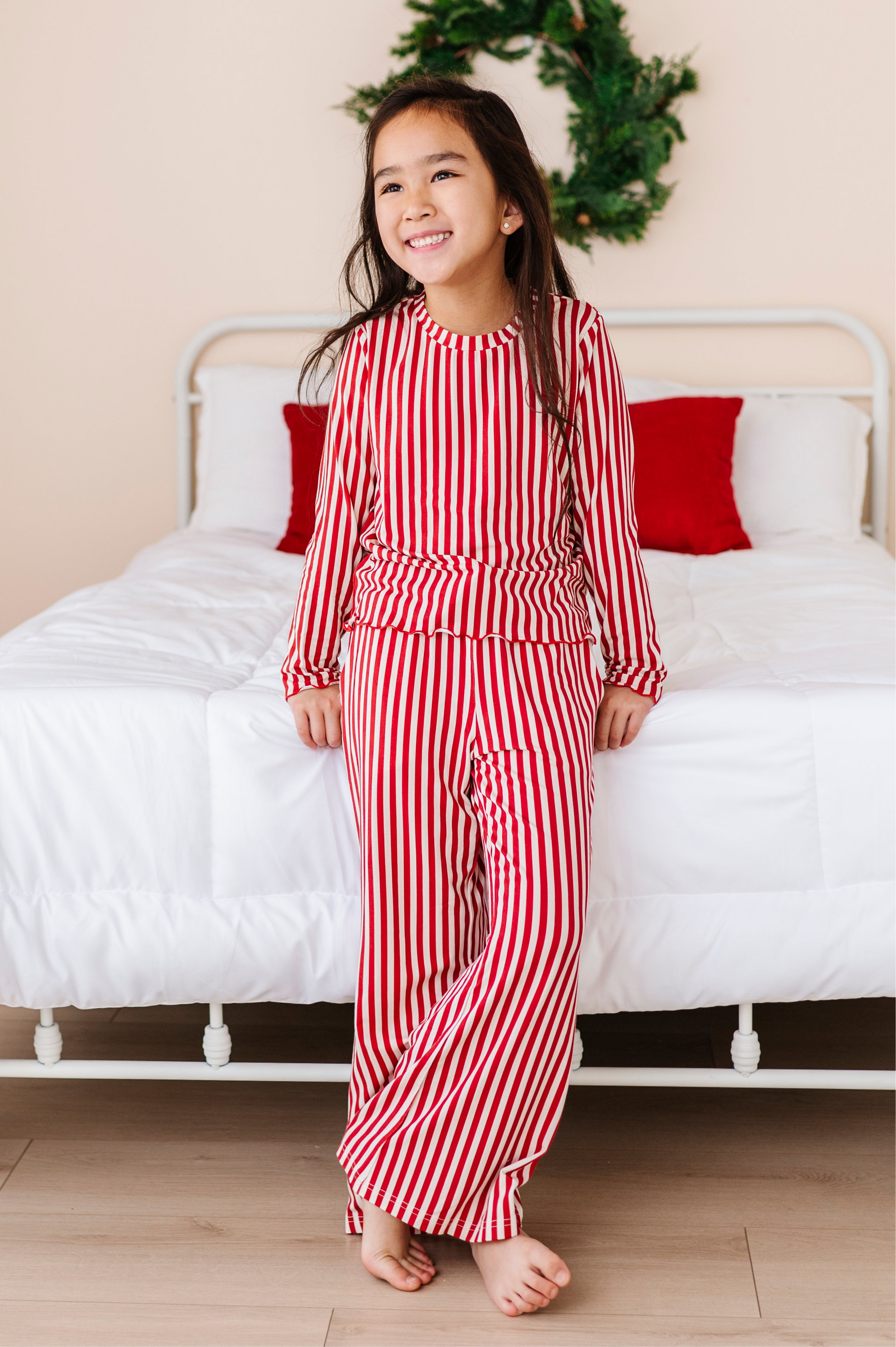 Red Stripes | GIRLS WIDE-LEG SET - By Baano