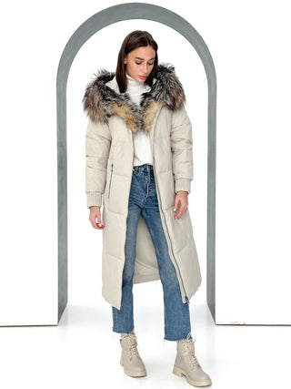 Alice Genuine Silver Fox Down Fill Coat - By Baano