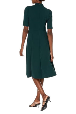 Donna Morgan Mock Neck Crepe Fit and Flare Dress - Glamourous Grace