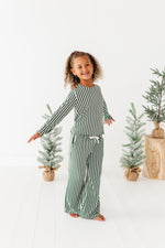 Green Stripes | GIRLS WIDE-LEG SET - By Baano