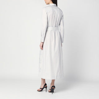 Light Grey Shirt Dress With Embroidery - By Baano