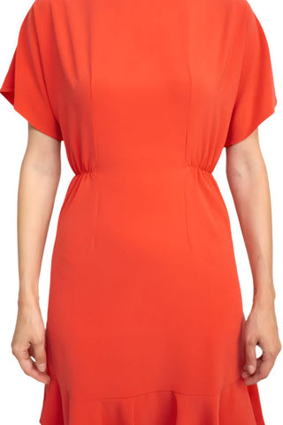 Donna Morgan Crew Neck Short Sleeve Fit & Flare Zipper Back Solid Jersey Dress - Glamourous Grace