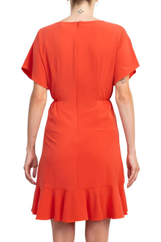 Donna Morgan Crew Neck Short Sleeve Fit & Flare Zipper Back Solid Jersey Dress - Glamourous Grace