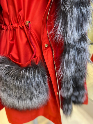 Genuine Silver Fox Fur Rabbit Fur Insulated Parka - By Baano