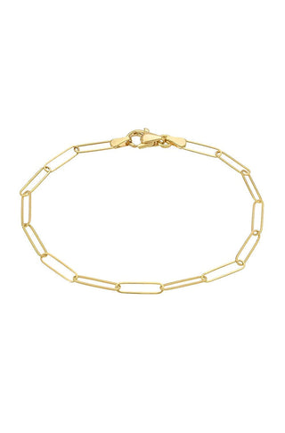 14K Gold Paper Clip Bracelet
