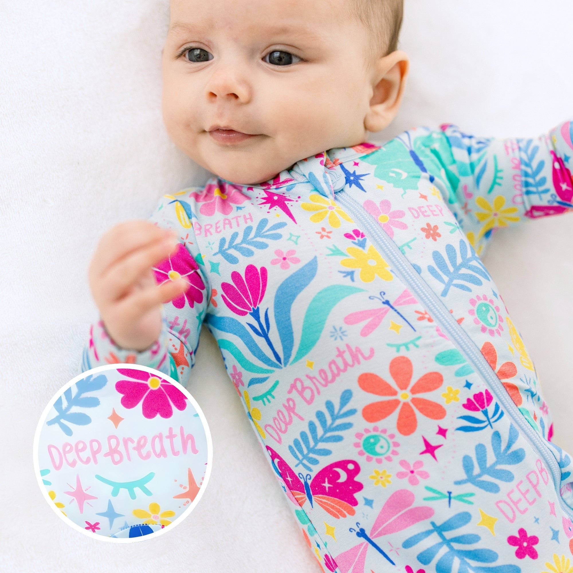 The Second-Skin Footie | Om Baby (Light Blue)