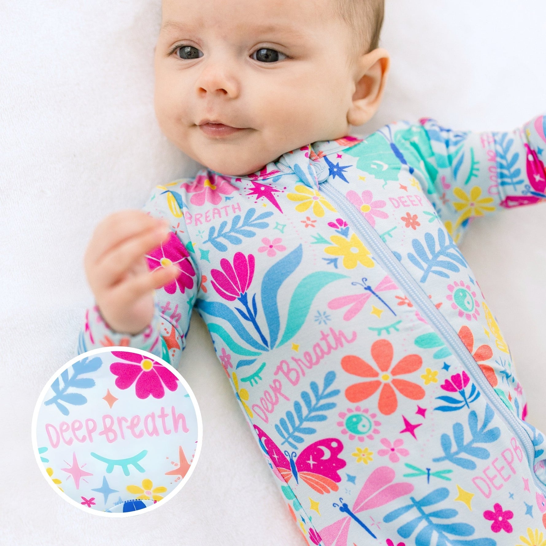 The Second-Skin Footie | Om Baby (Light Blue)