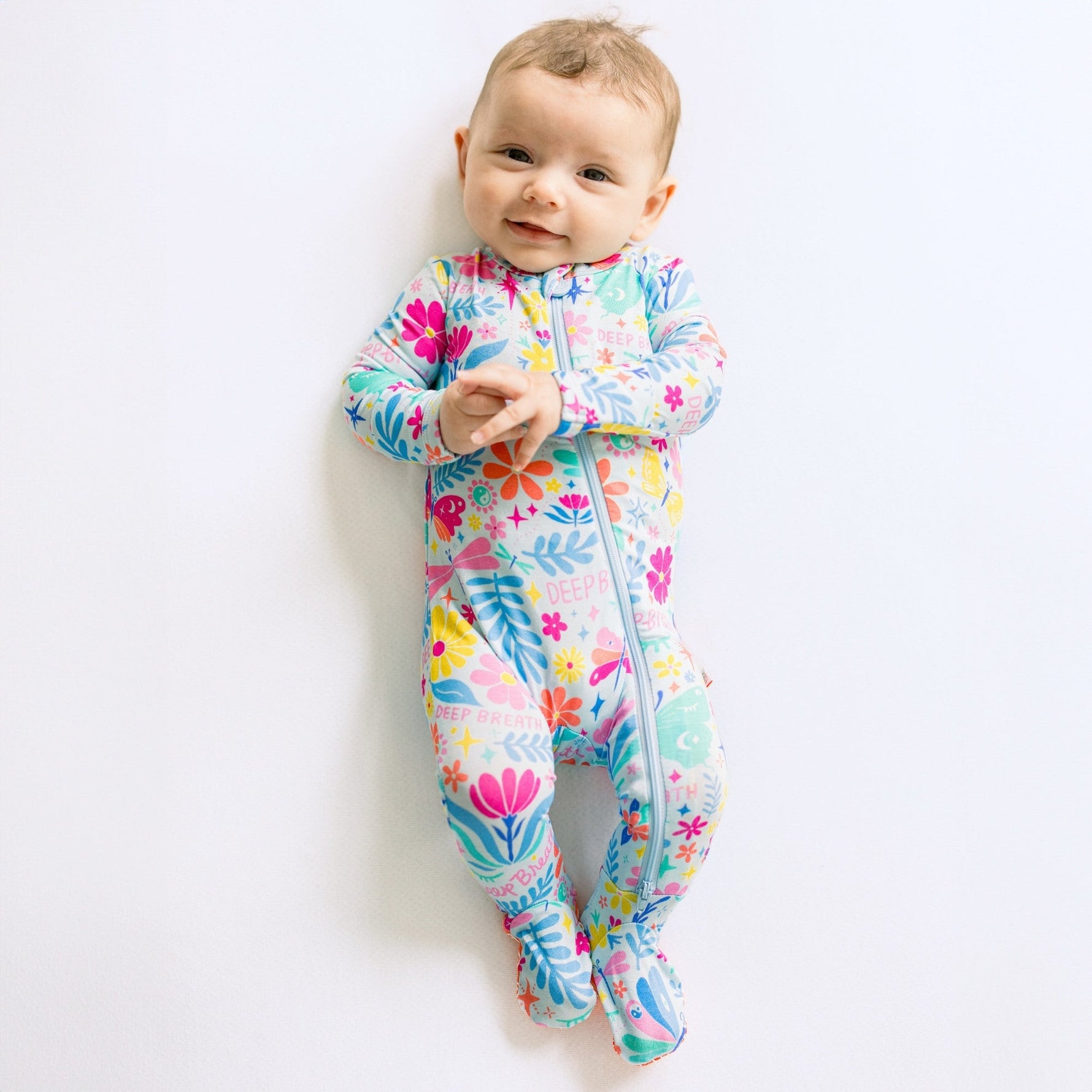 The Second-Skin Footie | Om Baby (Light Blue)