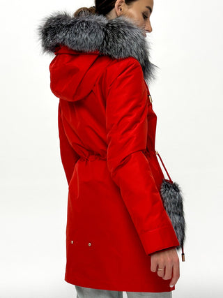 Genuine Silver Fox Fur Rabbit Fur Insulated Parka - By Baano