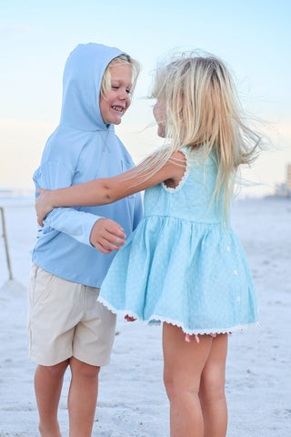 Kid's Breezy Bamboo Hoodie Sky Blue - By Baano