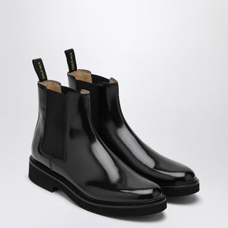 Black Leather Beatles Ankle Boot - By Baano