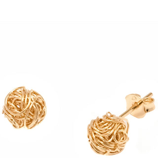 18K Gold Filled Knotted Ball Earrings