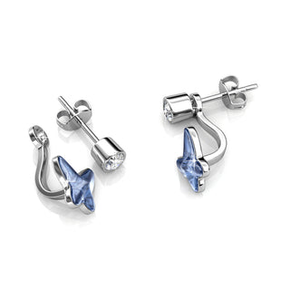 Swarovski Crystal Butterfly Front to Back Earrings