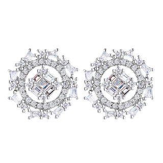 14K Gold and Sterling Silver Shooting Star Stud Earrings with Swarovski Crystals