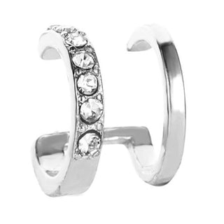 14K Gold Plated Cuff Earrings with crystals