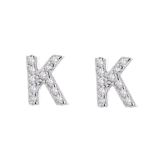 Sterling Silver Letter Earrings with Crystals