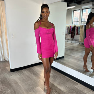 Zoe Mini Dress - Hot Pink - By Baano