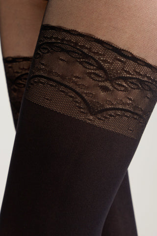Fantasy Tights Conte Delight - Lace Panties Stockings Imitation - By Baano
