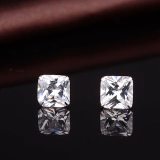 Amy and Annette Sterling Silver Square Stud Earrings with crystals from Swarovski
